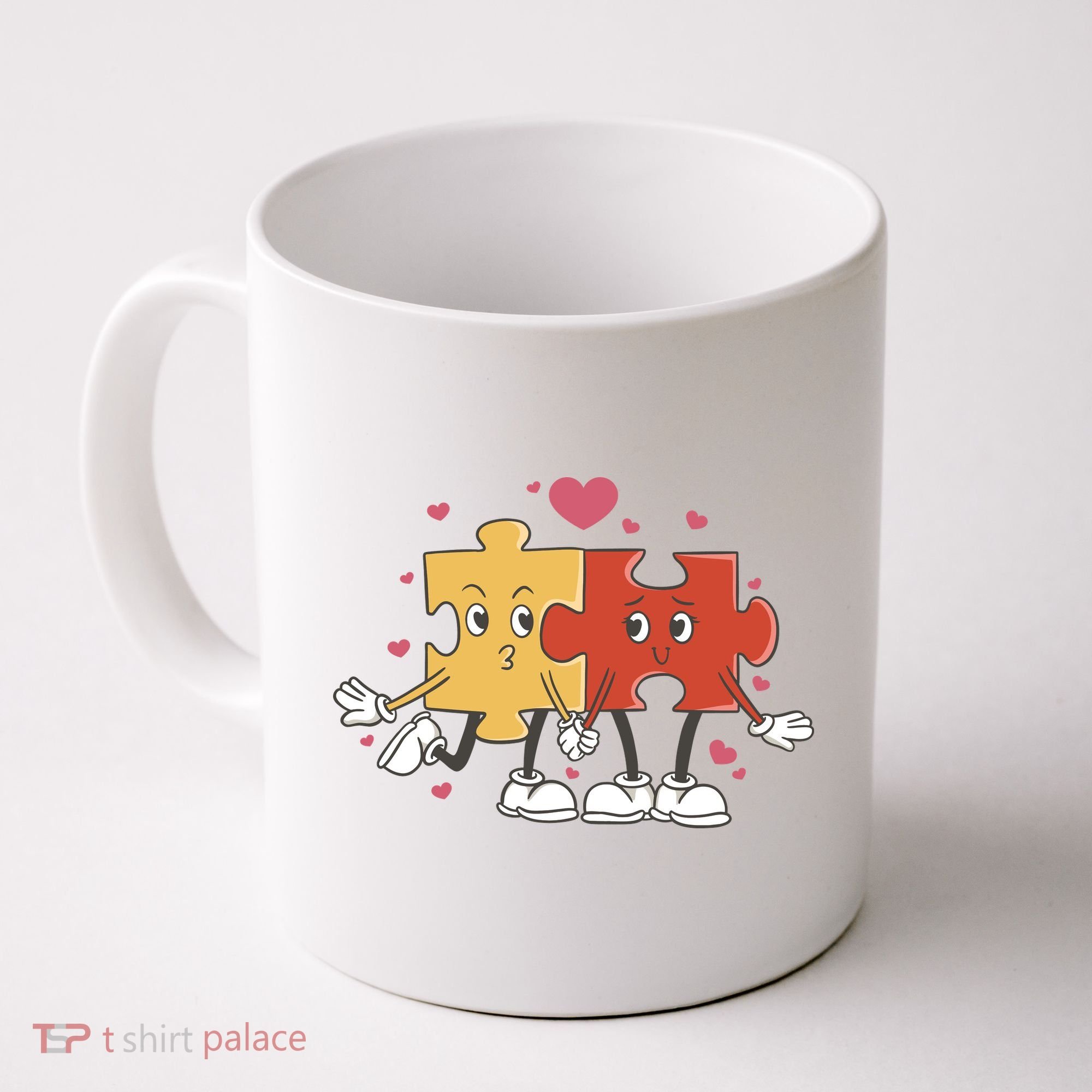 Puzzle Love Cartoon Coffee Mug