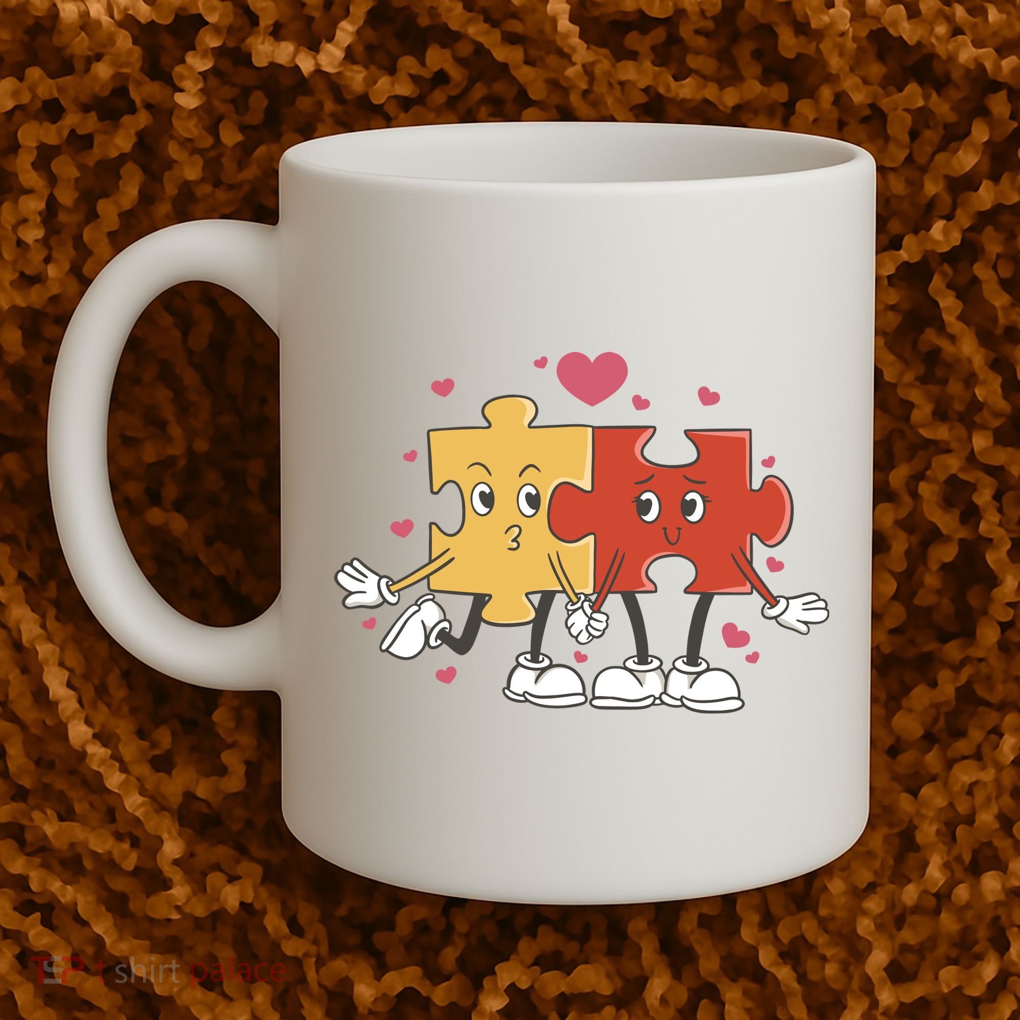 Puzzle Love Cartoon Coffee Mug