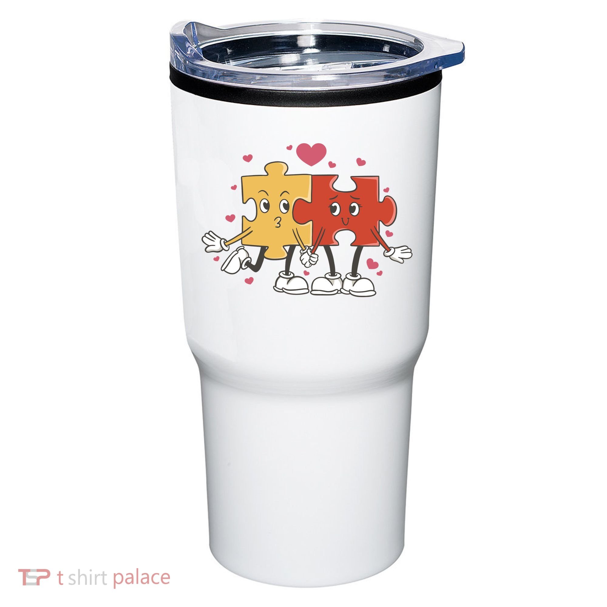 Puzzle Love Cartoon Tumbler