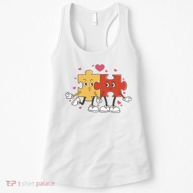 Puzzle Love Cartoon Women's Tank Top