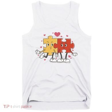 Puzzle Love Cartoon Tank Top