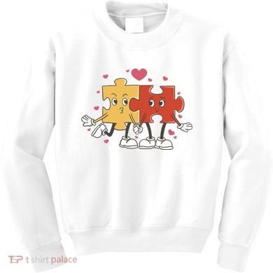 Puzzle Love Cartoon Kids Sweatshirt