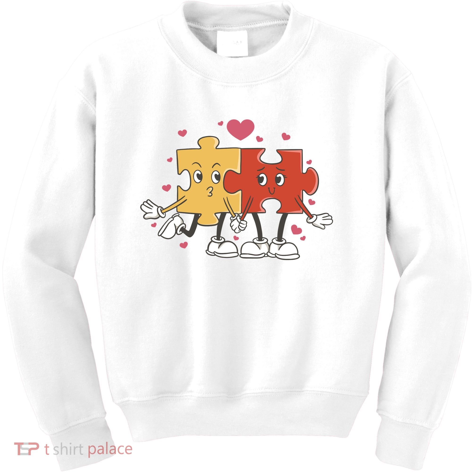 Puzzle Love Cartoon Kids Sweatshirt