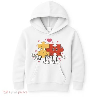 Puzzle Love Cartoon Kids Hoodie