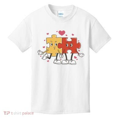 Puzzle Love Cartoon Kids T-Shirt