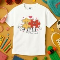 Puzzle Love Cartoon Kids T-Shirt thumb 3