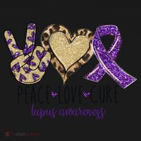 Peace Love Cure Lupus Awareness Purple Ribbon Leopard Gift Bucket Hat thumb 4