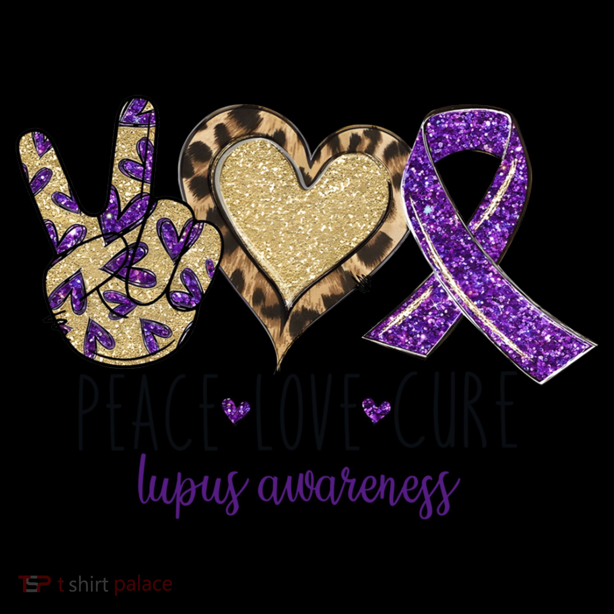 Peace Love Cure Lupus Awareness Purple Ribbon Leopard Gift Coffee Mug