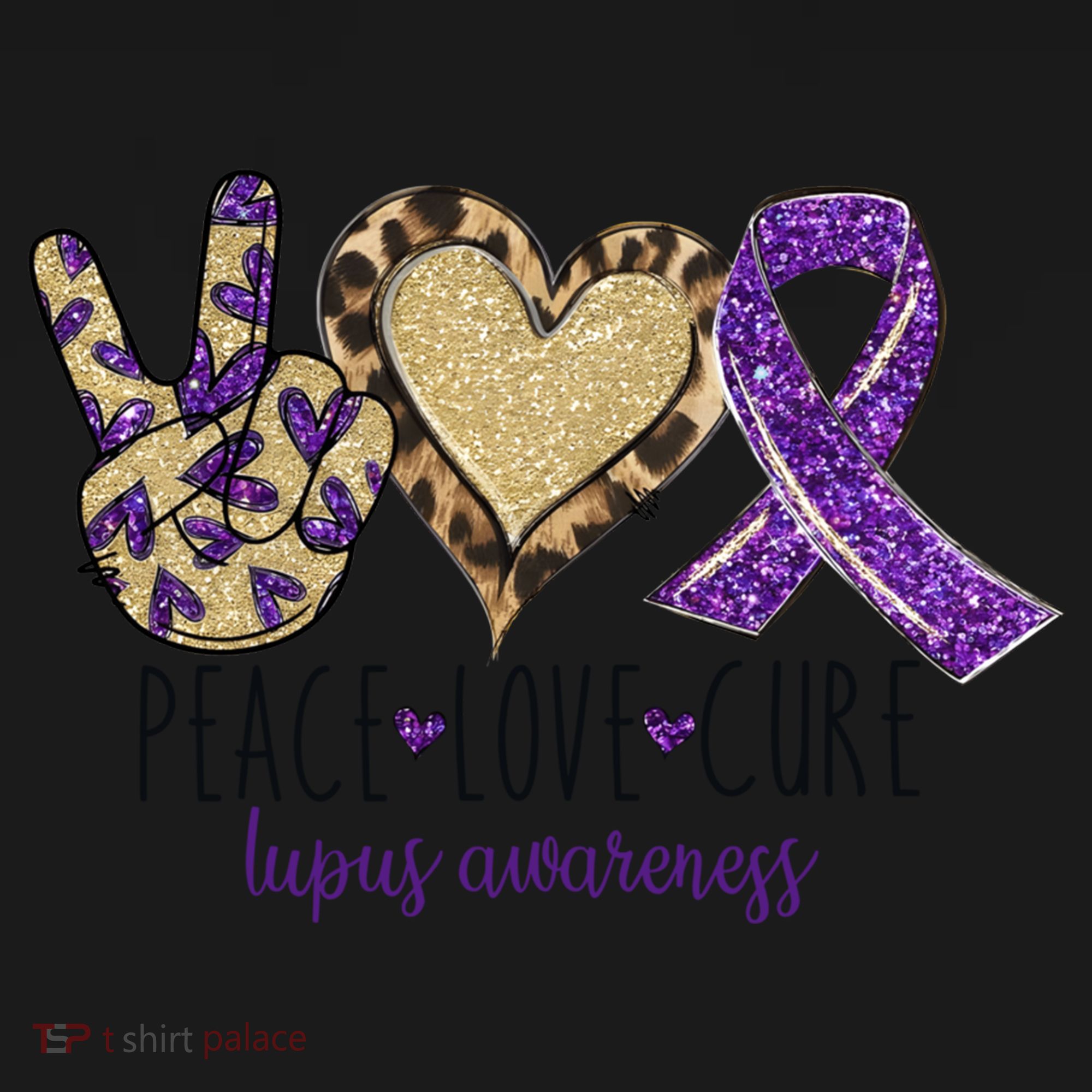 Peace Love Cure Lupus Awareness Purple Ribbon Leopard Gift Women's Hoodie
