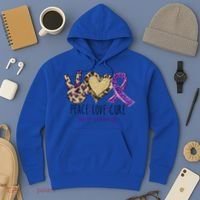 Peace Love Cure Lupus Awareness Purple Ribbon Leopard Gift Hoodie thumb 3