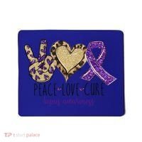 Peace Love Cure Lupus Awareness Purple Ribbon Leopard Gift Mousepad thumb 0