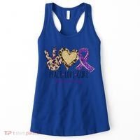Peace Love Cure Lupus Awareness Purple Ribbon Leopard Gift Women's Tank Top thumb 0