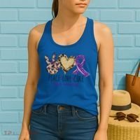 Peace Love Cure Lupus Awareness Purple Ribbon Leopard Gift Women's Tank Top thumb 2
