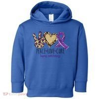 Peace Love Cure Lupus Awareness Purple Ribbon Leopard Gift Toddler Hoodie thumb 0