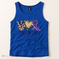 Peace Love Cure Lupus Awareness Purple Ribbon Leopard Gift Tank Top thumb 2