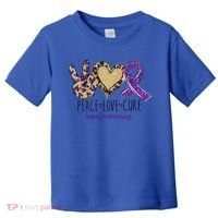 Peace Love Cure Lupus Awareness Purple Ribbon Leopard Gift Toddler T-Shirt thumb 0