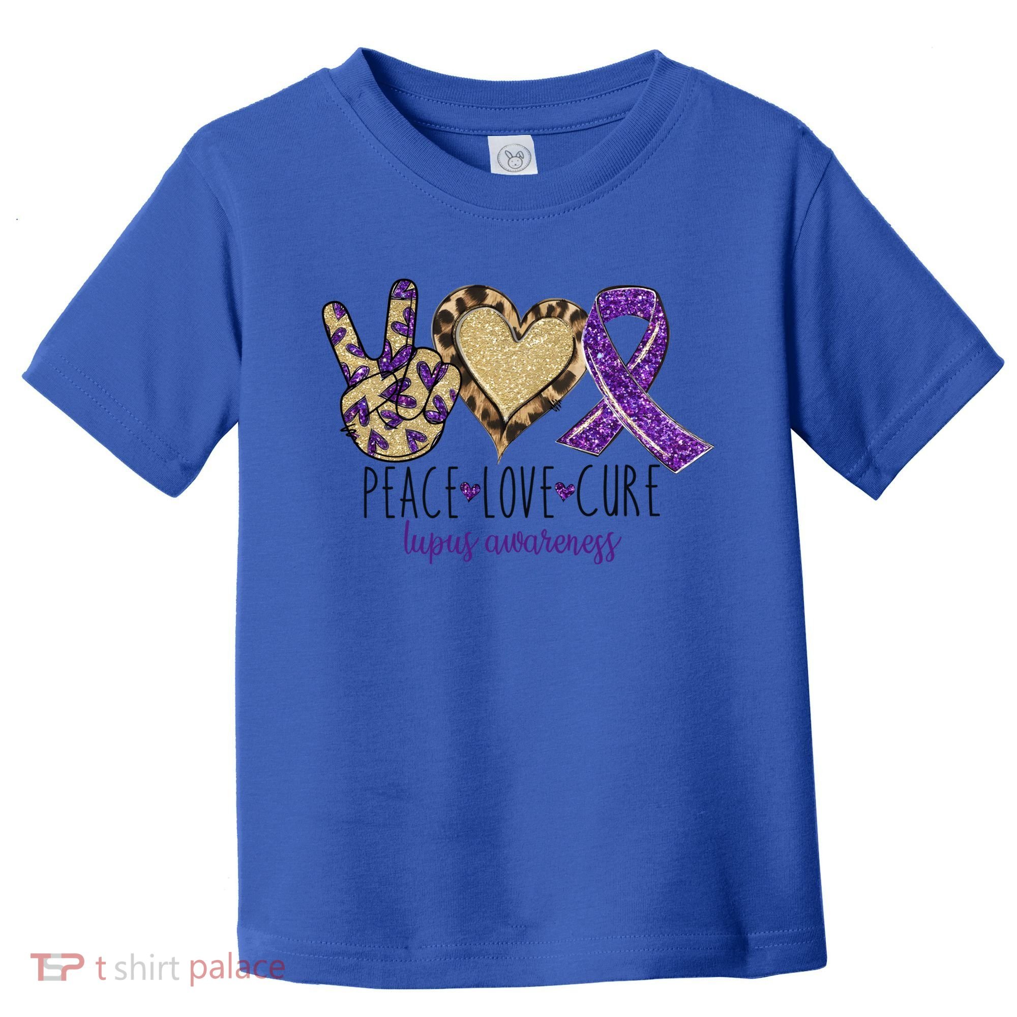 Peace Love Cure Lupus Awareness Purple Ribbon Leopard Gift Toddler T-Shirt