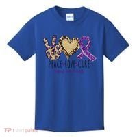 Peace Love Cure Lupus Awareness Purple Ribbon Leopard Gift Kids T-Shirt thumb 0