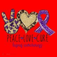 Peace Love Cure Lupus Awareness Purple Ribbon Leopard Gift Santa Hat thumb 1