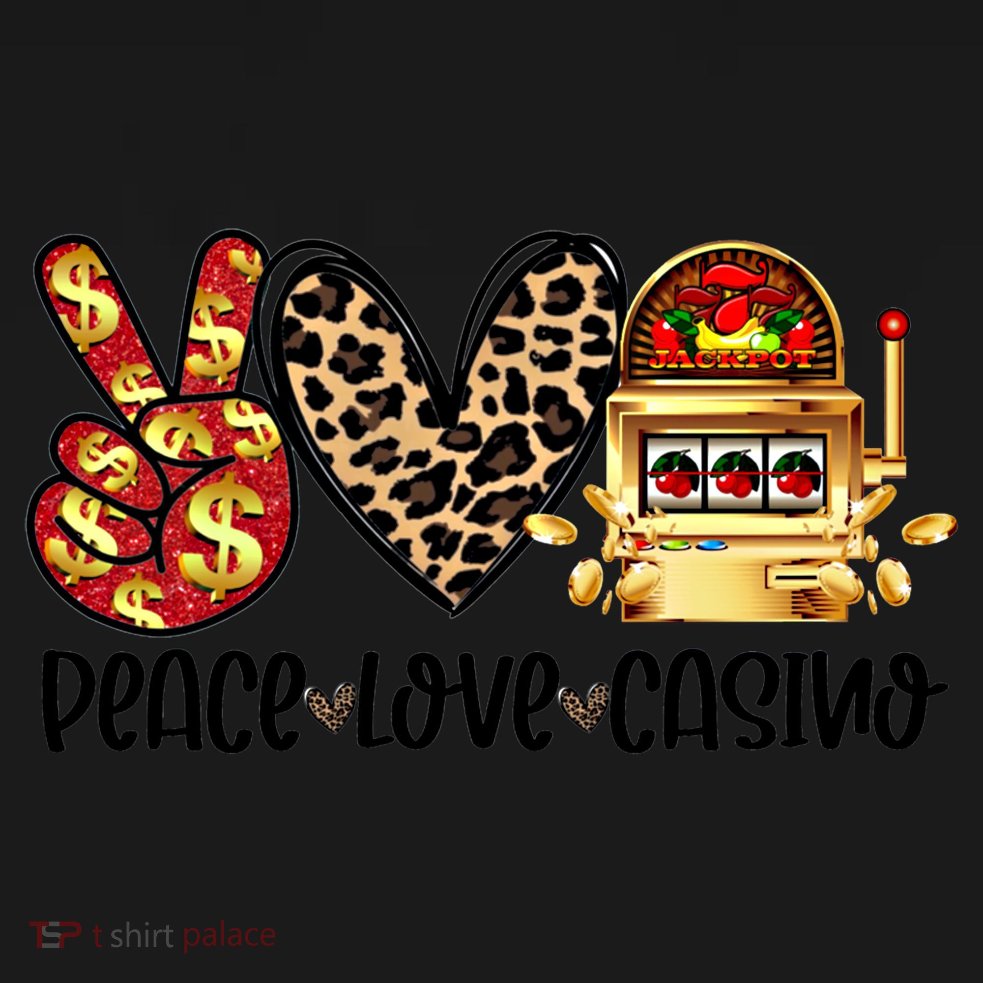 Peace Love Casino Slot Machine Win Money Lucky Meaningful Gift Ornament