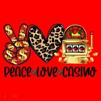 Peace Love Casino Slot Machine Win Money Lucky Meaningful Gift Santa Hat thumb 1