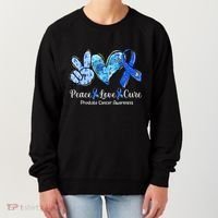 Peace Love Cure Blue Ribbon Prostate Cancer Awareness S Women's Sweatshirt thumb 0