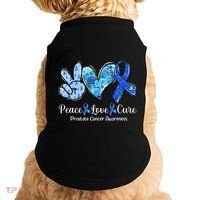 Peace Love Cure Blue Ribbon Prostate Cancer Awareness S Doggie Tank thumb 0