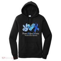 Peace Love Cure Blue Ribbon Prostate Cancer Awareness S Women's Hoodie thumb 0