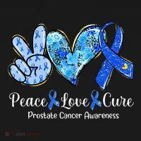 Peace Love Cure Blue Ribbon Prostate Cancer Awareness S Women's Hoodie thumb 2