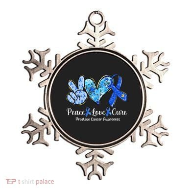 Peace Love Cure Blue Ribbon Prostate Cancer Awareness S Ornament