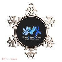 Peace Love Cure Blue Ribbon Prostate Cancer Awareness S Ornament thumb 0