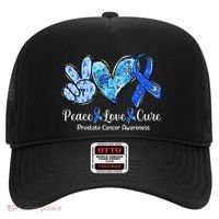 Peace Love Cure Blue Ribbon Prostate Cancer Awareness S Hat thumb 0