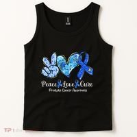 Peace Love Cure Blue Ribbon Prostate Cancer Awareness S Tank Top thumb 2