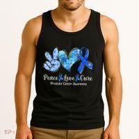 Peace Love Cure Blue Ribbon Prostate Cancer Awareness S Tank Top thumb 3