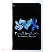 Peace Love Cure Blue Ribbon Prostate Cancer Awareness S Golf Towel thumb 0