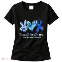 Peace Love Cure Blue Ribbon Prostate Cancer Awareness S Women's T-Shirt thumb 0