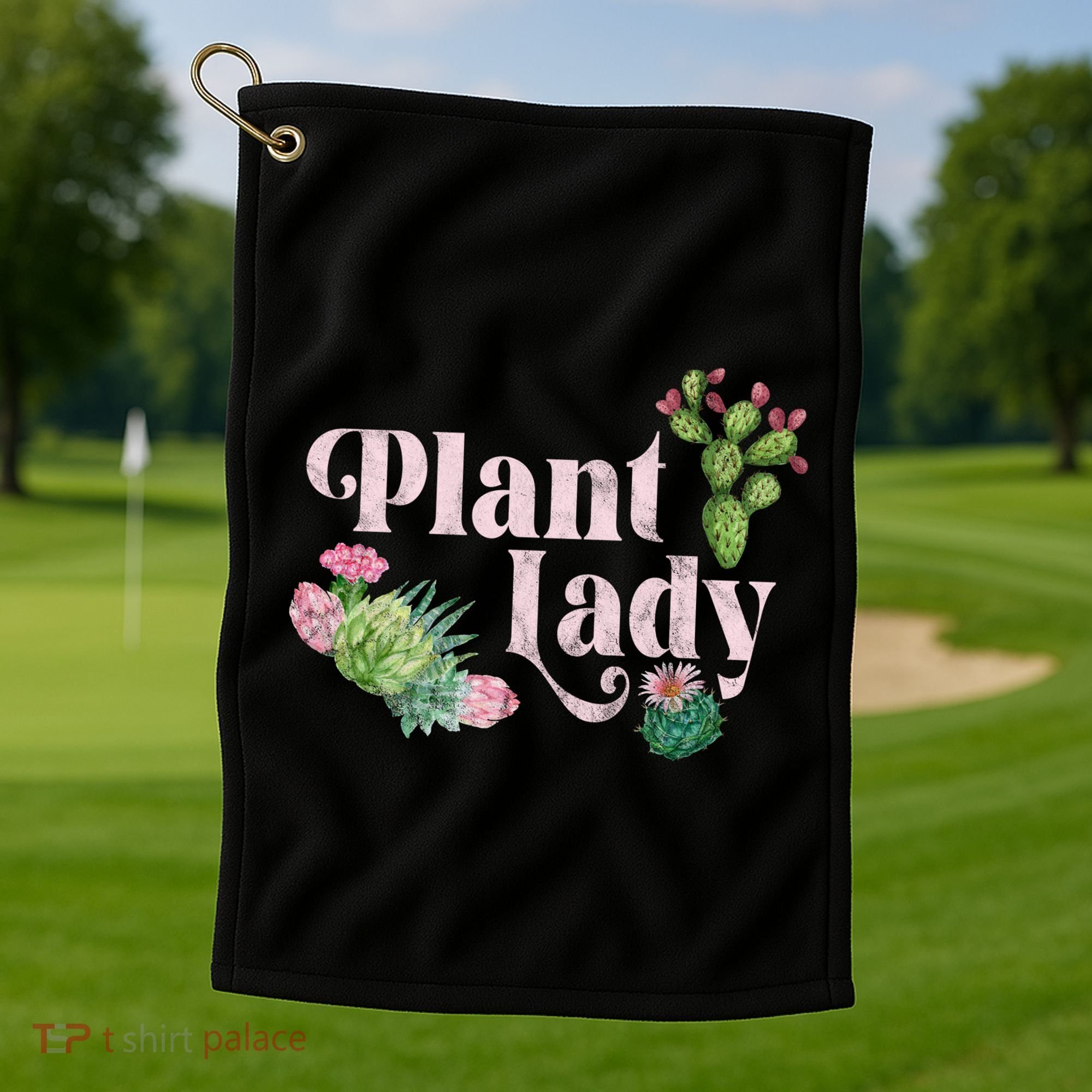 Plant Lady Cute Floral Golf Towel