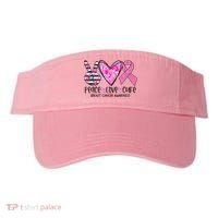 Peace Love Cure Breast Cancer Awareness Pink Ribbon Tie Dye Visor thumb 0