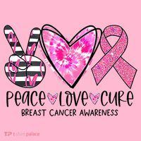 Peace Love Cure Breast Cancer Awareness Pink Ribbon Tie Dye Visor thumb 3