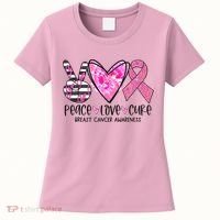 Peace Love Cure Breast Cancer Awareness Pink Ribbon Tie Dye Women's T-Shirt thumb 0