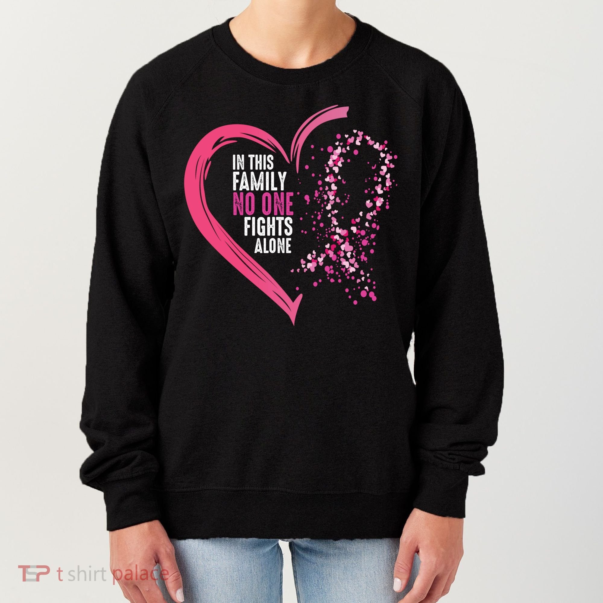 Peace Love Cure Hearted Pink Ribbon Breast Cancer Awareness Cool Gift Women's Sweatshirt