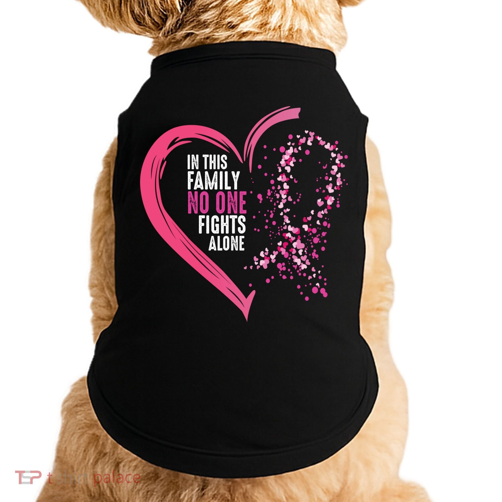 Peace Love Cure Hearted Pink Ribbon Breast Cancer Awareness Cool Gift Doggie Tank
