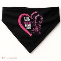 Peace Love Cure Hearted Pink Ribbon Breast Cancer Awareness Cool Gift USA-Made Doggie Bandana thumb 0