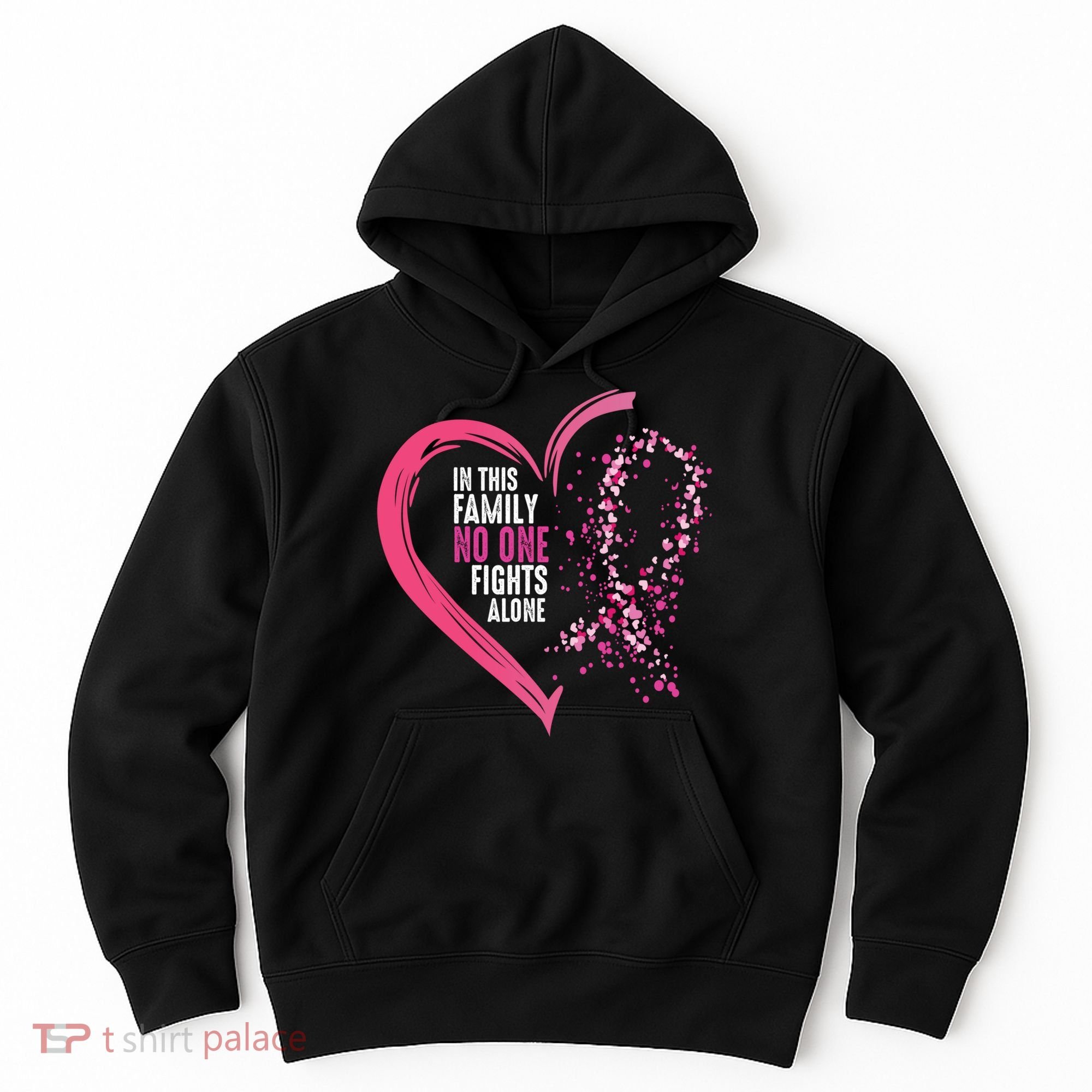 Peace Love Cure Hearted Pink Ribbon Breast Cancer Awareness Cool Gift Hoodie