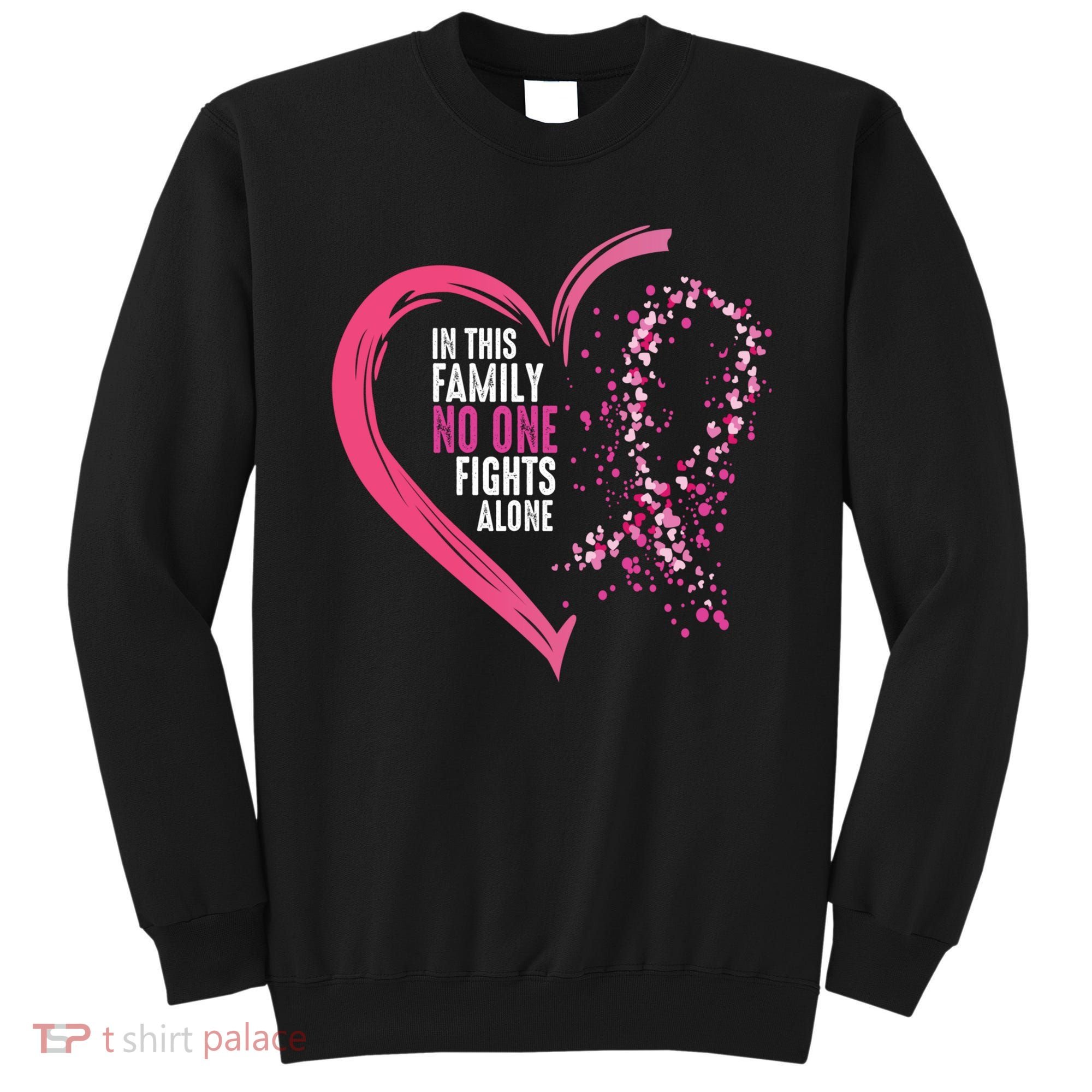 Peace Love Cure Hearted Pink Ribbon Breast Cancer Awareness Cool Gift Sweatshirt