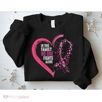 Peace Love Cure Hearted Pink Ribbon Breast Cancer Awareness Cool Gift Sweatshirt thumb 2