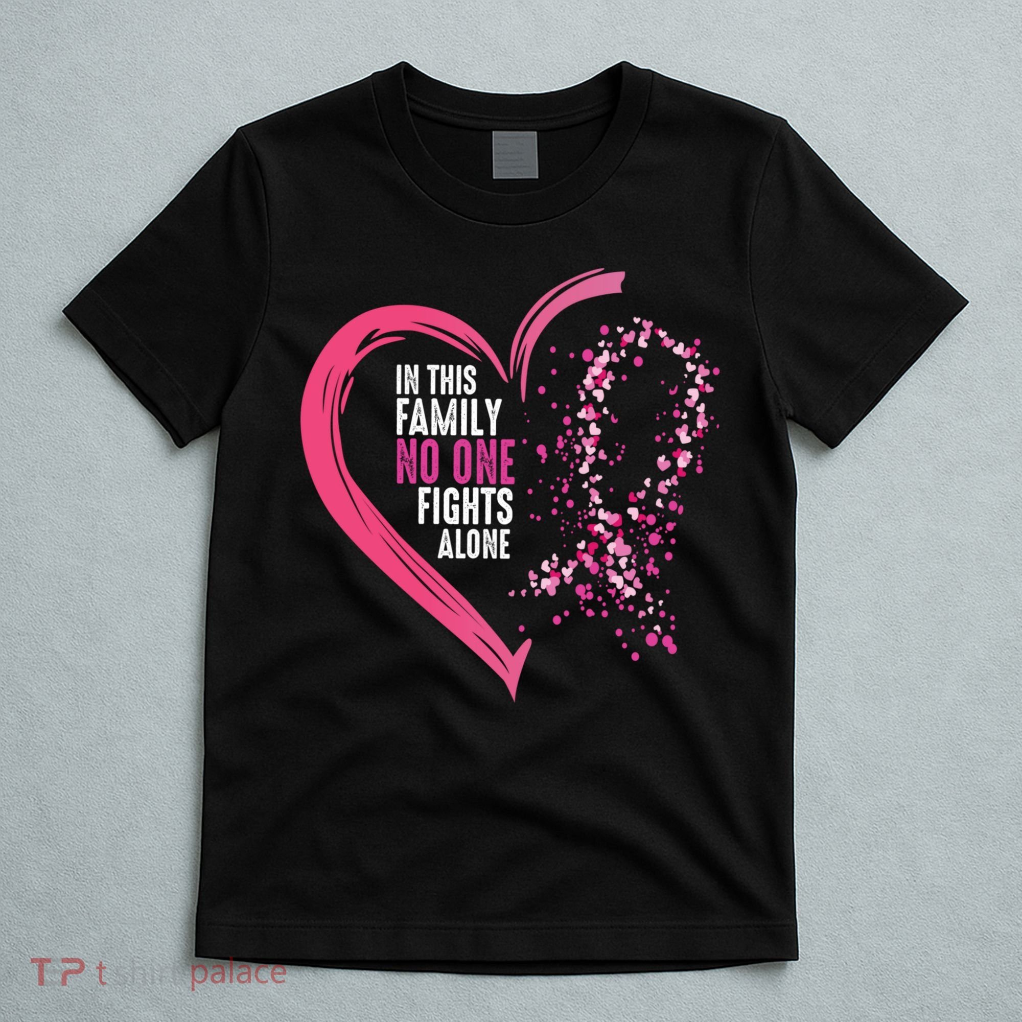 Peace Love Cure Hearted Pink Ribbon Breast Cancer Awareness Cool Gift T-Shirt
