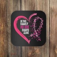 Peace Love Cure Hearted Pink Ribbon Breast Cancer Awareness Cool Gift Coaster thumb 0