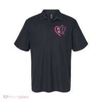 Peace Love Cure Hearted Pink Ribbon Breast Cancer Awareness Cool Gift Polo thumb 0