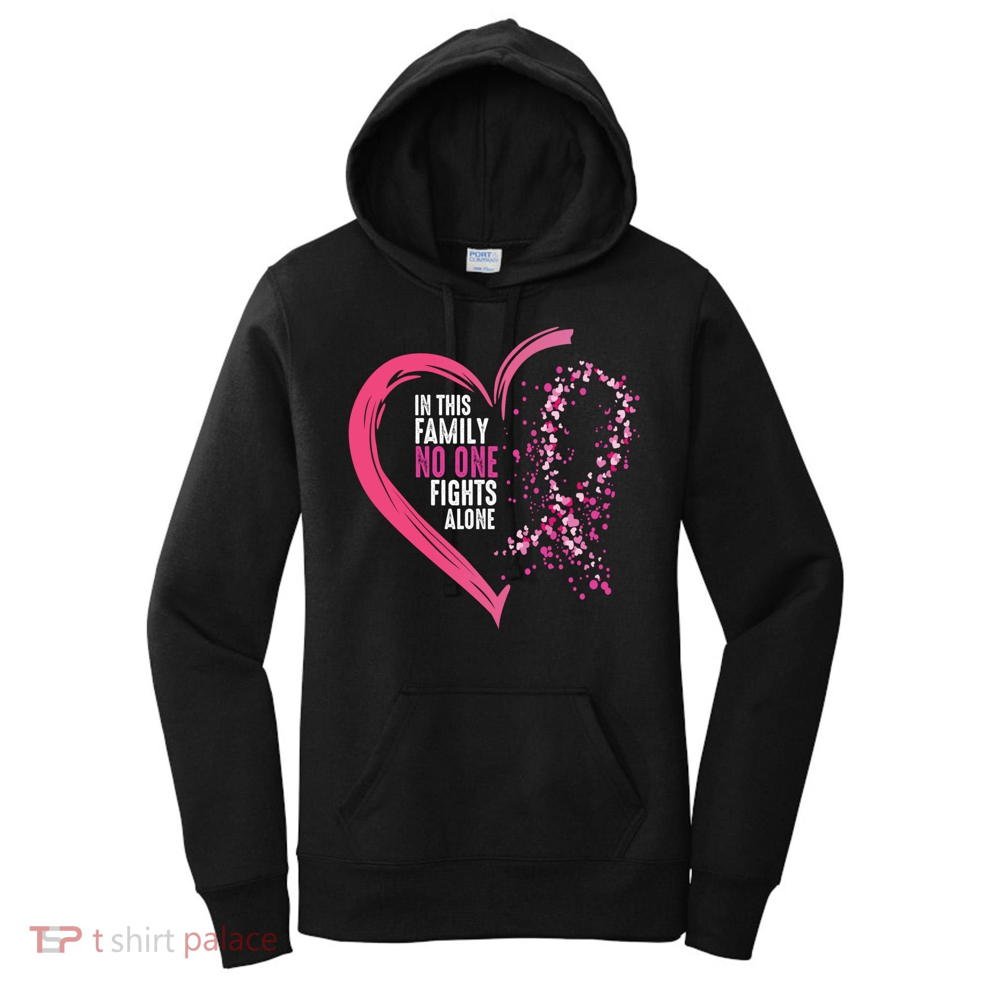 Peace Love Cure Hearted Pink Ribbon Breast Cancer Awareness Cool Gift Women's Hoodie